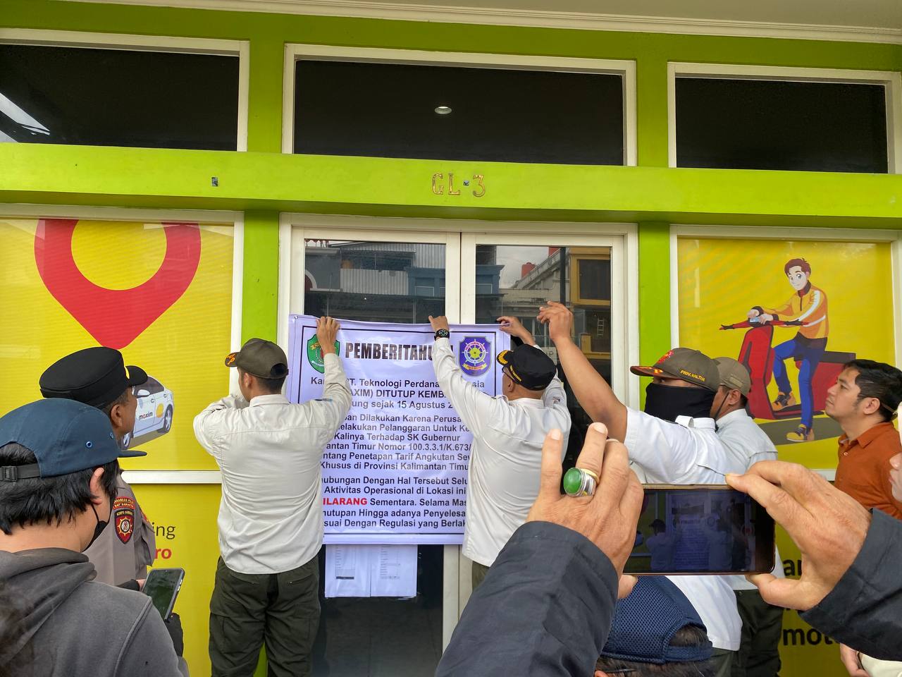 Kantor Maxim Kembali Disegel Satpol PP dan Dishub Kaltim