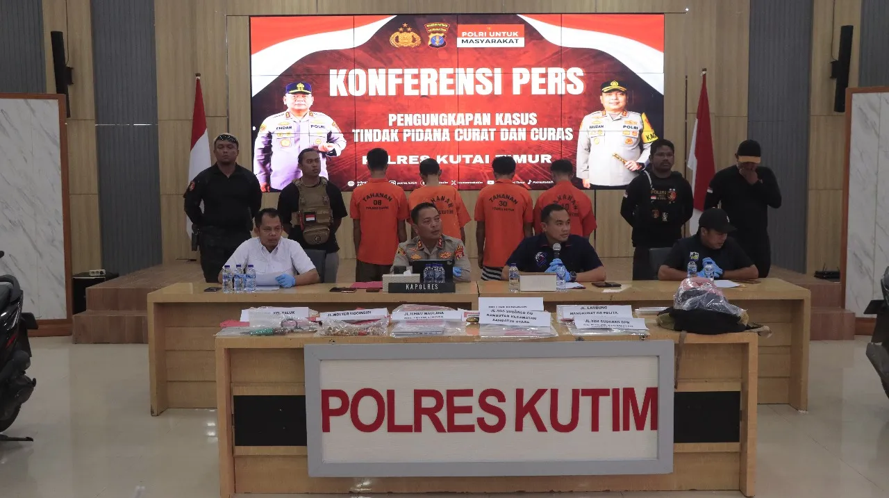 Polres Kutim, kasus kriminal, pencurian Rp1 miliar, curas Brilink, residivis ditangkap