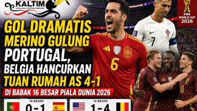 Gol Dramatis Merino Gulung Portugal, Belgia Hancurkan Tuan Rumah AS 4-1 di Babak 16 Besar Piala Dunia 2026