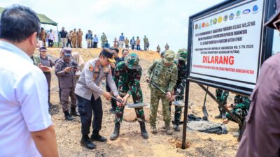 Satgas PKH Pasang Plang Penertiban Kawasan Hutan di Lahan PT Singlurus Pratama